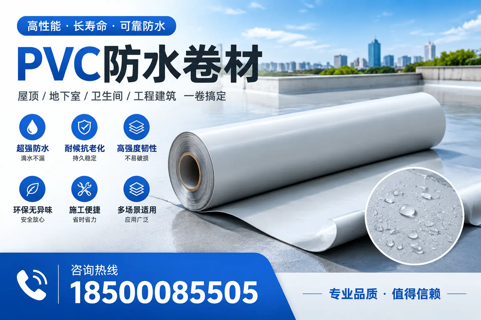PVC防水卷材的防水效果评测,适合永州的科学依据